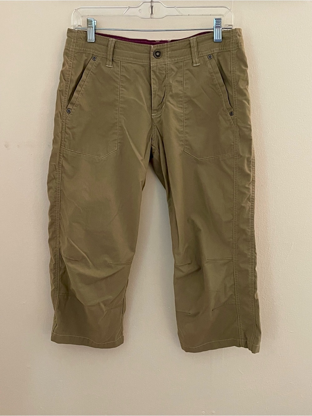 KÜHL Kendra Kapri Womens 6 Khaki Embroidered Hiking Outdoor Capri Pants